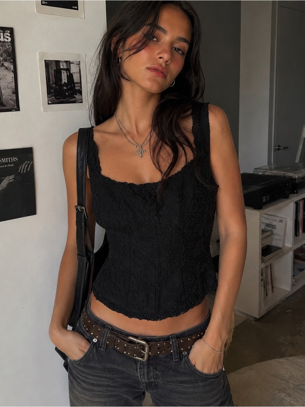 Lillie Rubin Y2K Lace Corset Top